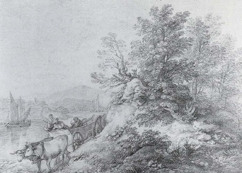 Thomas Gainsborough Ox Cart by the Bands of a Navigable River